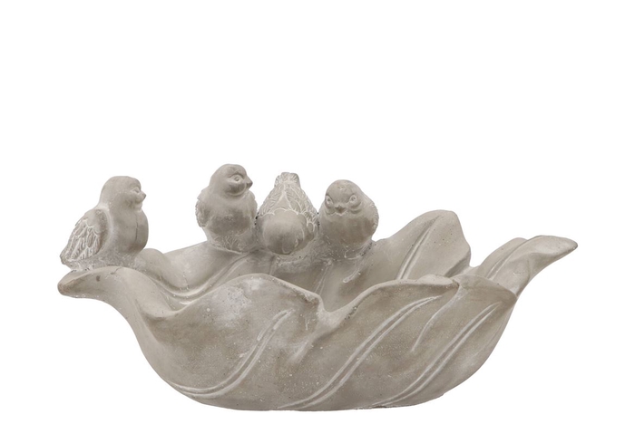 <h4>Concrete Bird Bowl Leaf 33x24x15cm</h4>