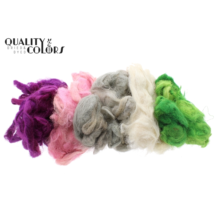 <h4>Fuzzy fibre 250 gram in poly Light Mix colours</h4>