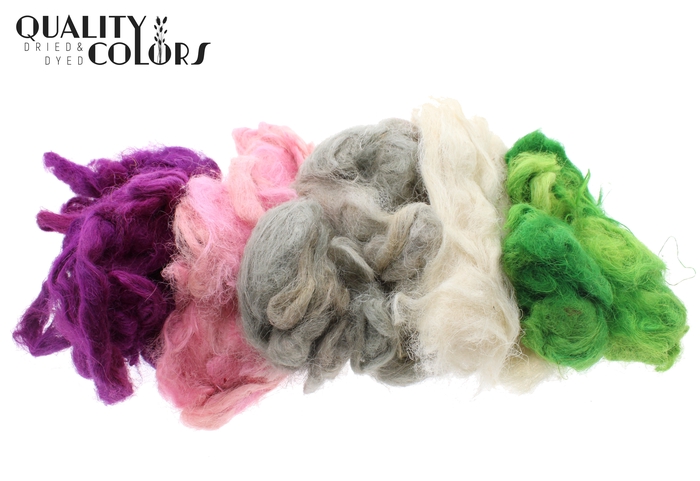 Fuzzy fibre 250 gram in poly Light Mix colours