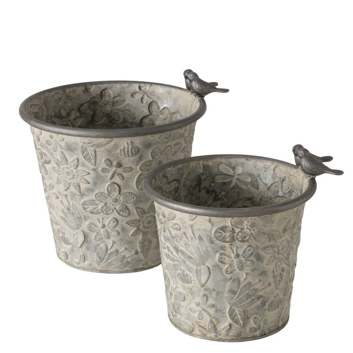 <h4>Planter Berit, H 16,5 cm, Zinc, Single-colour, Floral, 4066076505326, 2058230</h4>