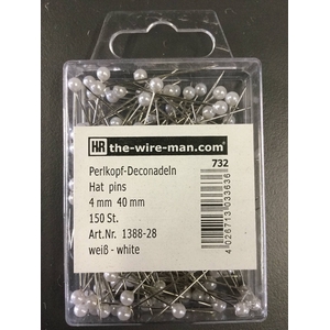 PARELSPELD WIT 4MM 40MM 150PCS