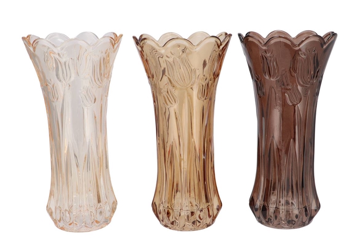 <h4>Delight Natural Brown Mix Vase Tulip Ass 15x30cm</h4>