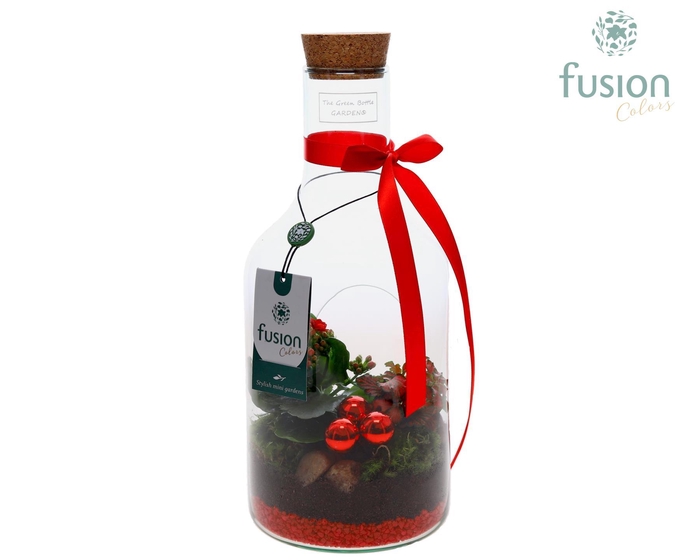<h4>Green Bottle Fles Small Kerst met arrangement</h4>