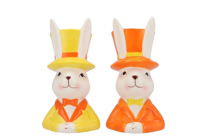 <h4>Easter Ceramic Dutch Orange Mix Bunny Hat Ass 11x12x20cm</h4>