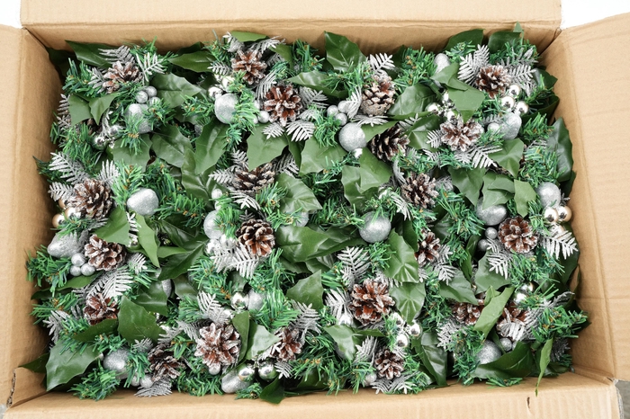 Wreath christmas ring Ø6cm silver R2