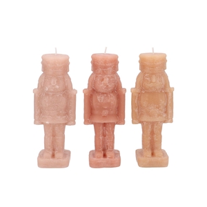 Frosty Nutcracker Warm Sand Mix Candle 7x7x20cm