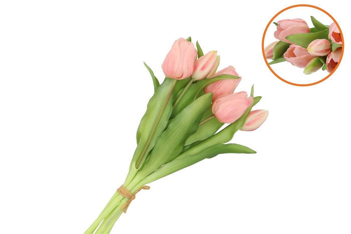 <h4>Silk Tulip Bouquet 7x Light Pink 17x30cm</h4>