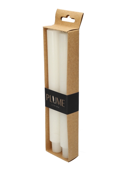 <h4>DF09-731276100 - Set/2 Dinner candle Lucian d3xh25 rustic white</h4>