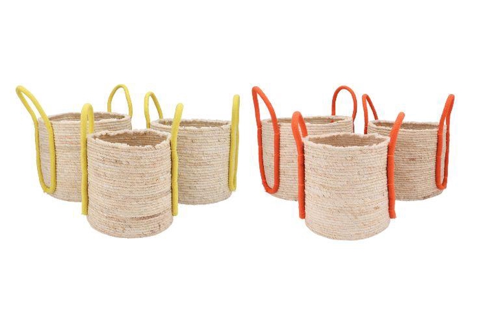 Venice Yellow/orange Basket Hand S/3 35x28/32x26/26x25 Nm