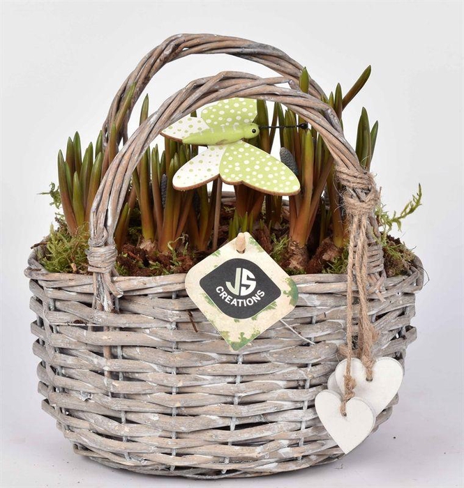 <h4>Wilg tasje met hartjes 21x15cm</h4>