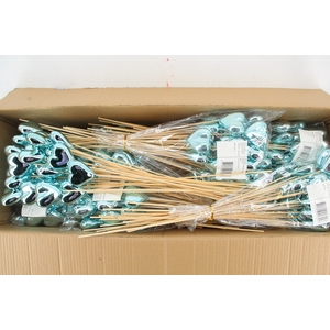 Stick Heart Metallic Blue 6cm