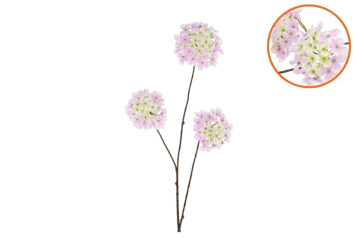 Silk Hydrangea X3 Light Purple 85cm Nm