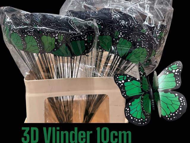 <h4>-DIV. 3 D VLINDER GROEN OP STOK</h4>