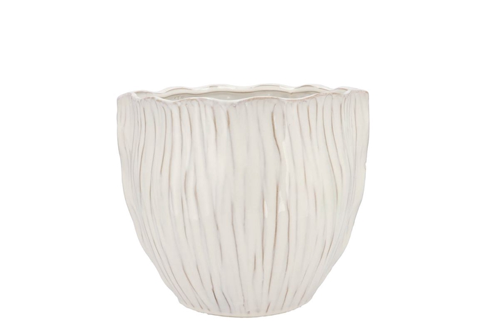 <h4>Lima White Pot Round 13x13x11cm</h4>