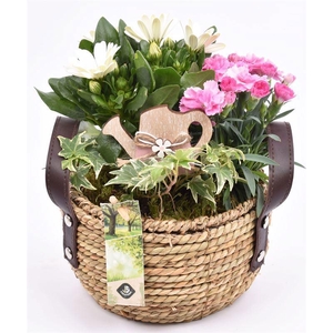 Touwmand met leer handv.18-20cm