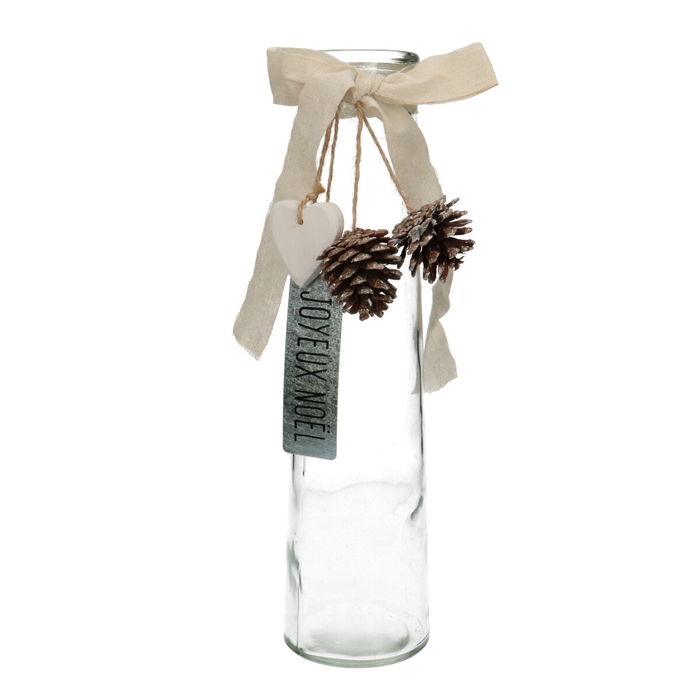 Christmas Deco bottle Joyeux d09*35cm