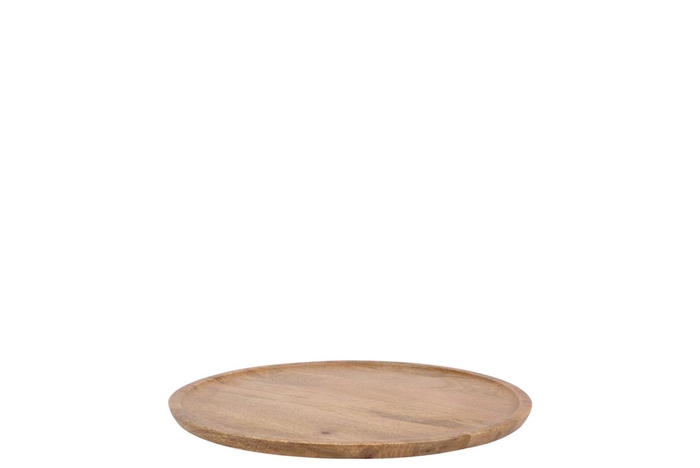 Mumbai Mango Wooden Tray Round Small Edge 23x23x2cm