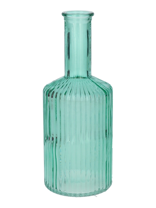 <h4>DF02-665461400 - Vase Caro lines neck d3.7/8.2xh20.5 turquoise transparent</h4>