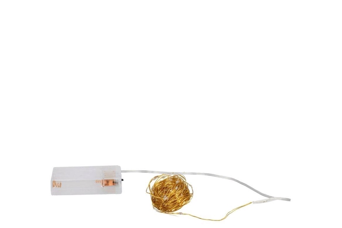 <h4>Led Shine Light Chain 100led Timer Ex Battery 495+10cm Gold</h4>