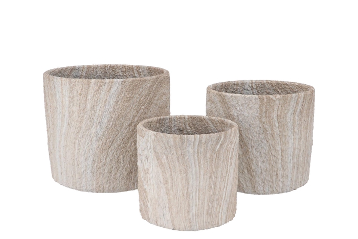 Monty Sand Pot Cilinder S/3 20x19/18x16/14x13cm