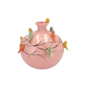 Bird Vase Globe Pink 29x29x28cm