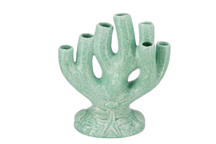 <h4>Shella Green Vase Coral 18x10x19cm</h4>