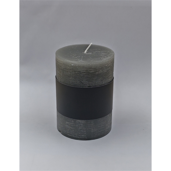 <h4>Pillar candle Lucian d6.8xh9.5 rustic antracite</h4>