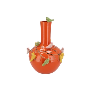 Bird Vase Orange Tube 26x33cm Nm