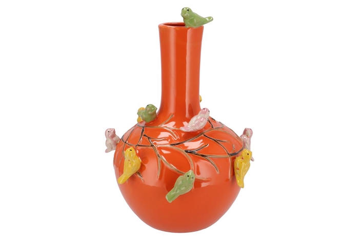 <h4>Bird Vase Orange Tube 26x33cm Nm</h4>