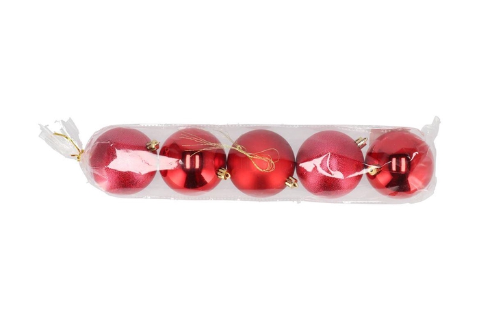 <h4>Deco Unbreakable Red Ball Set 5 80mm</h4>