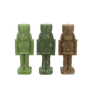 Frosty Nutcracker Green Mix Candle 7x7x20cm