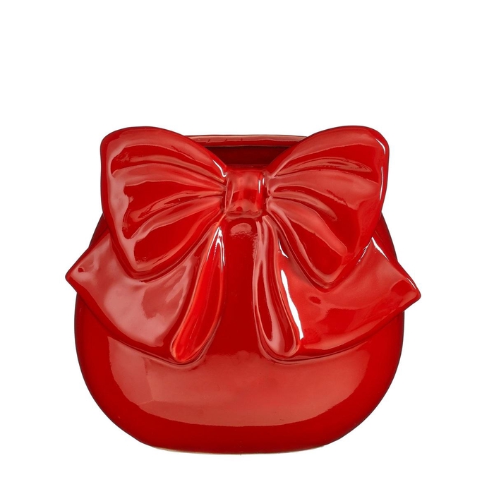 <h4>Keramiek Exclusief Vaas strik d25.5*24cm</h4>