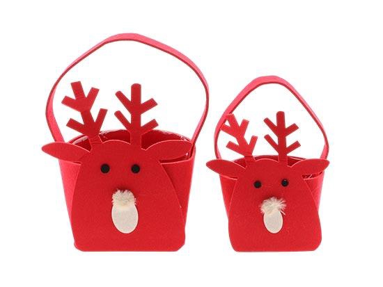 Basket Deer Gift Bag S2 H26D25
