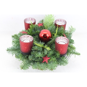 arr5 Kerst PL - Glas schaal 4licht rood