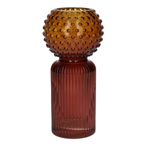 Vase Themba dots d6.4/9.5xh20 amber
