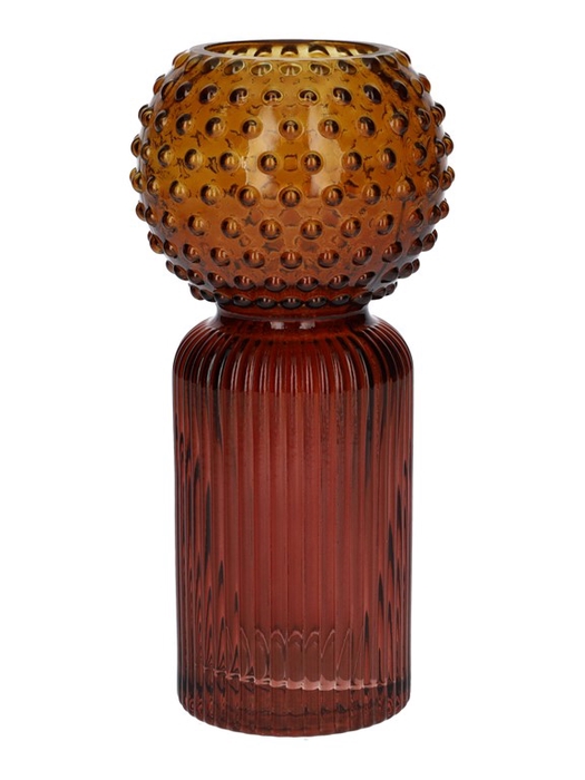 <h4>Vase Themba dots d6.4/9.5xh20 amber</h4>