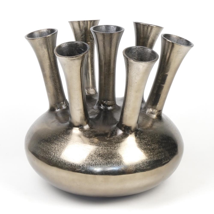 <h4>Alu Vase Antique Nickel O 39cm</h4>