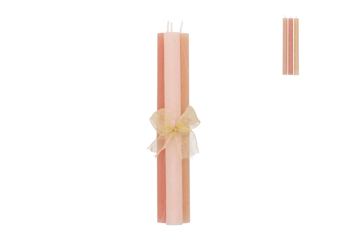 <h4>Frosty Warm Sand Mix Taper Candle 2x25cm</h4>