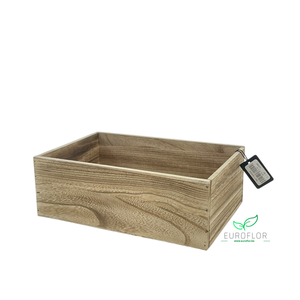 WOOD BASKET RECTANGLE 28X18XH10