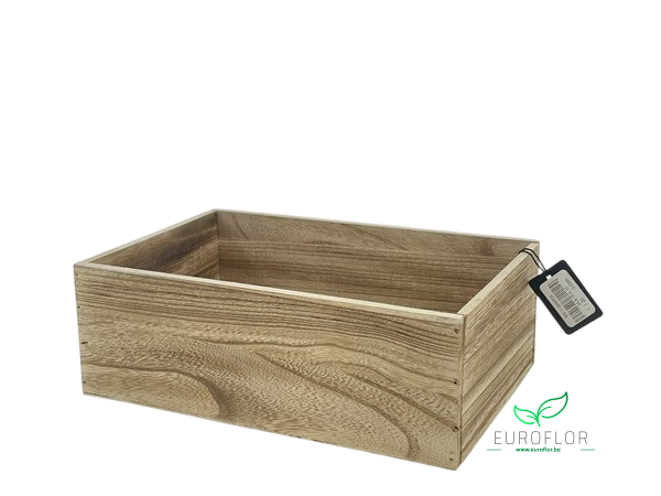 WOOD BASKET RECTANGLE 28X18XH10