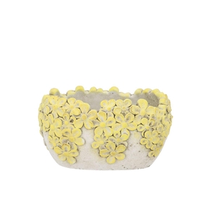 Dante Light Yellow Pot Bloom Oval 20x12x11cm