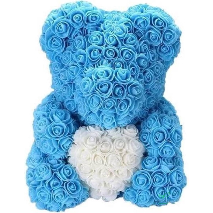 <h4>FOAM BEAR 40CM BLUE (WHITE HEART)</h4>