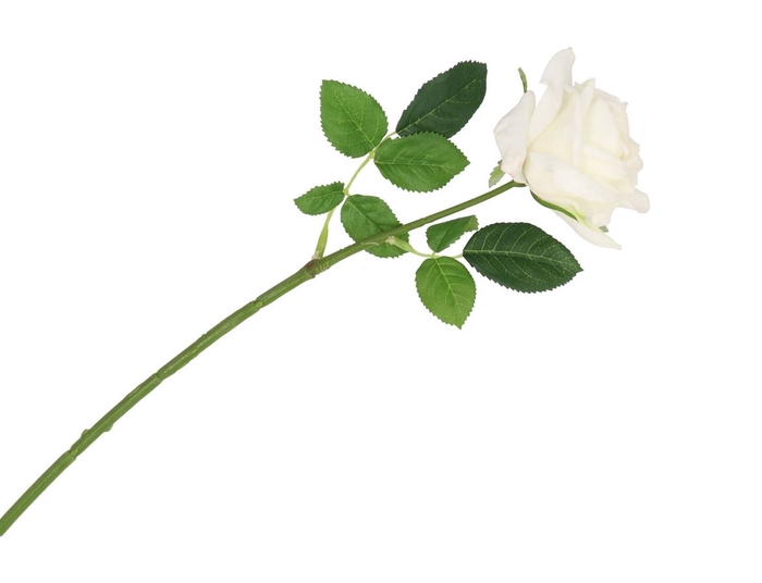 Silk Rose Real Touch Open White 43cm