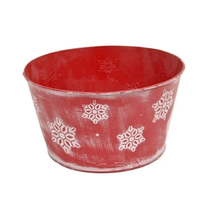 Xmas Zinc Round Red Snowflake Ø20 H11