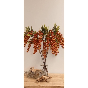 ARTIFICIAL STEM SUGAR BERRY L80 ORANGE