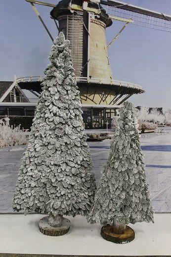 <h4>2D decoratieve bomen 2 zijdig op voet Nobilis sneeuw 40cm</h4>