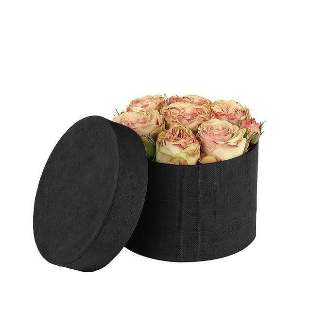 <h4>Hat box Fabric carton 14xH10cm black</h4>