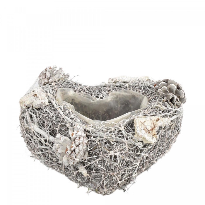 <h4>All Saints Twig planter heart d20*7cm</h4>