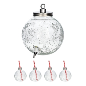 DF11-666564500 - Set/5 Christmas ball dispenser d23.5/28xh27 clear