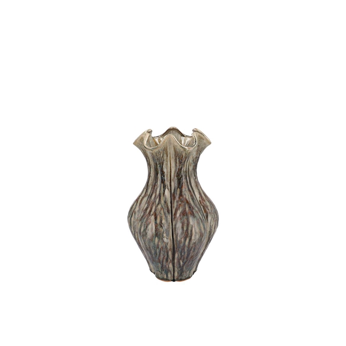 <h4>Inga Driss Green Vase Active Glaze 15x15x20cm</h4>